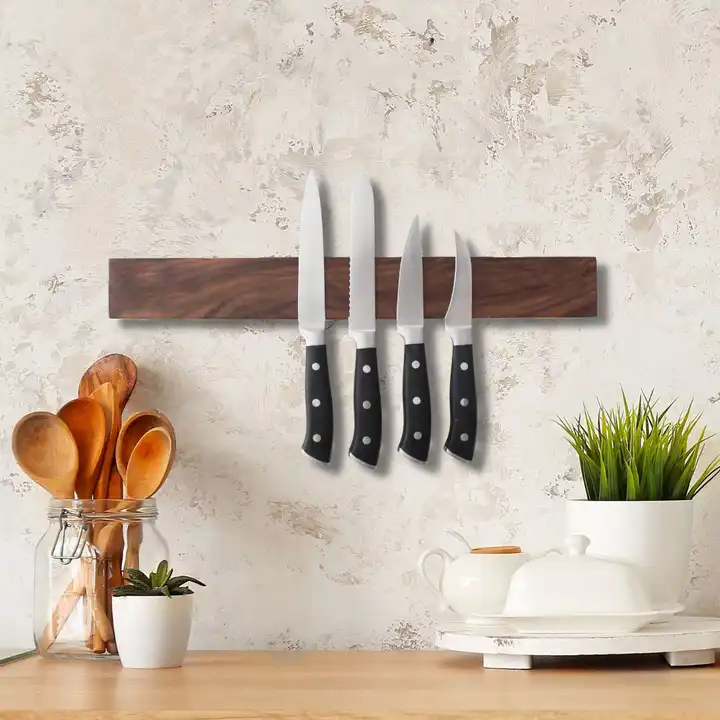 China Walnut Magnetic Knife Bar Knife Holder Knife Rack manufacturers ...